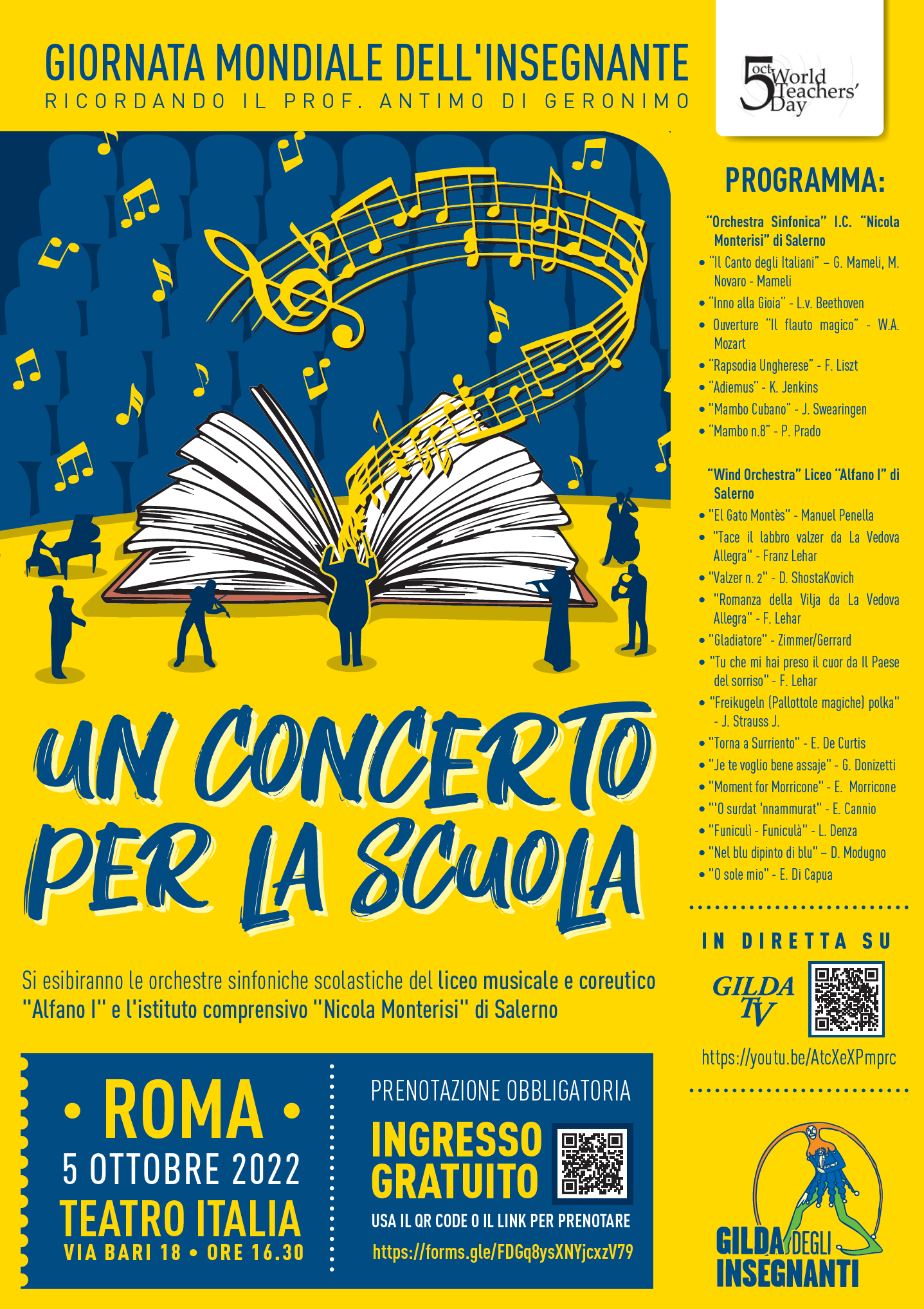 PRENOTAZIONE CONCERTO 5 OTTOBRE 2022