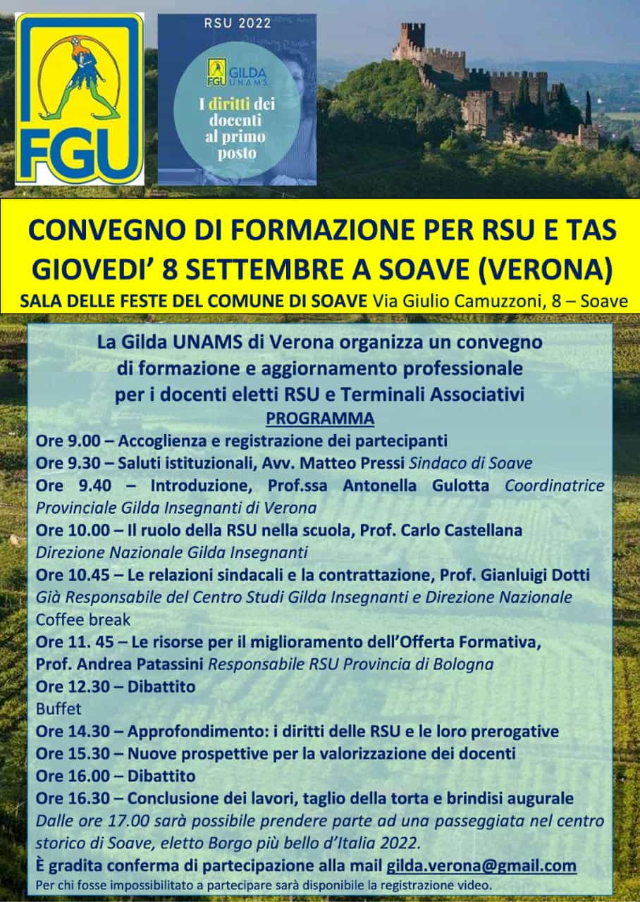 Protetto: Video convegno di formazione per RSU e TAS - Soave 8 settembre 2022